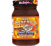 Mrs. Renfros Gourmet Sauce Hot Ghost Pepper Barbecue Sauce Jar - 16 Fl. Oz.