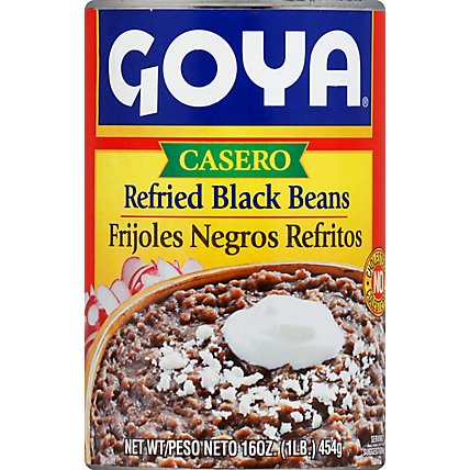 Goya Beans Refried Black Casero Can - 16 Oz - Image 2