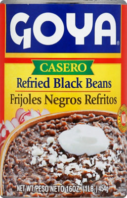 Goya Beans Refried Black Casero Can - 16 Oz - Image 2