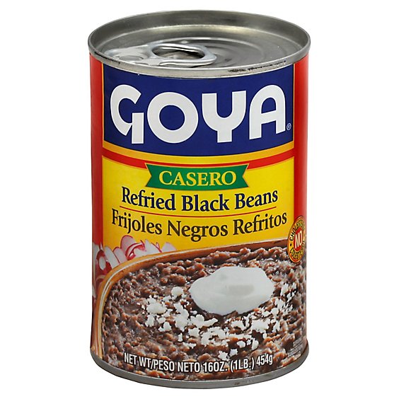 Goya Beans Refried Black Casero Can - 16 Oz