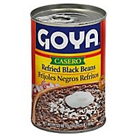 Goya Beans Refried Black Casero Can - 16 Oz - Image 1