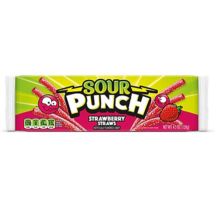 Sour Punch Straws Fruity Candy Strawberry Movie Tray - 4.5 Oz - Image 1