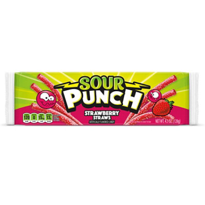 Sour Punch Straws Strawberry Theater Box - 4.5 Oz