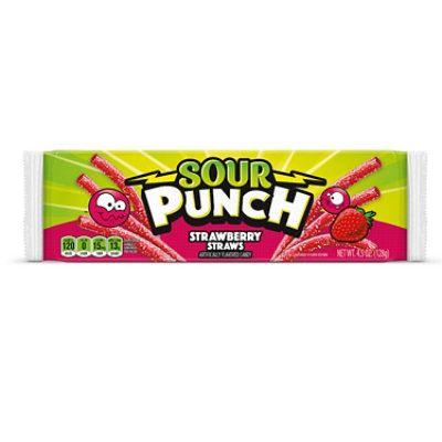 Sour Punch Straws Strawberry Theater Box - 4.5 Oz