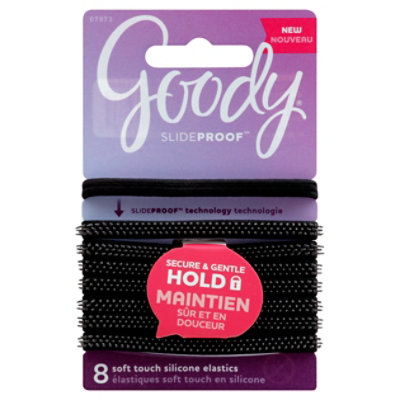 Goody Sp Elas Flat Spike Sil Blk 8 Count - Each