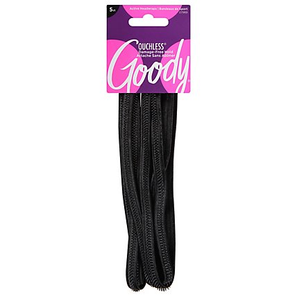 Goody SlideProof Headwraps Silicone Black - 5 Count - Image 1