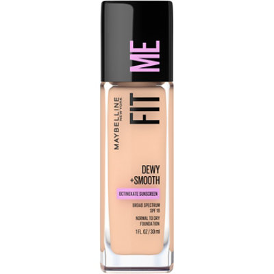 Maybelline Fit Me Dewy Plus Smooth Ivory Liquid Foundation Makeup with SPF 18 - 1 Oz - Image 1