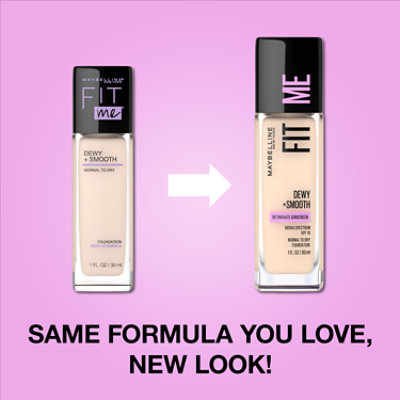 Maybelline Fit Me Dewy Plus Smooth Ivory Liquid Foundation Makeup with SPF 18 - 1 Oz - Image 2