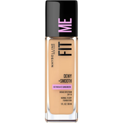 Maybelline Fit Me Dewy Plus Smooth Natural Beige Liquid Foundation Makeup with SPF 18 - 1 Oz - Image 1