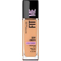Maybelline Fit Me Dewy Plus Smooth Sun Beige Liquid Foundation Makeup with SPF 18 - 1 Oz - Image 1