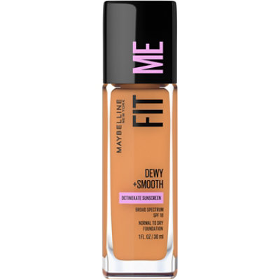 Maybelline Fit Me Dewy Plus Smooth Toffee Liquid Foundation Makeup with SPF 18 - 1 Oz - Image 1