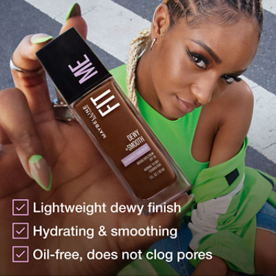 Maybelline Fit Me Dewy + Smooth Liquid Foundation Makeup with SPF 18 Toffee - 1 Fl. Oz. - Image 4