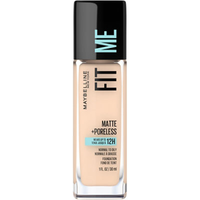 Maybelline Fit Me Matte Plus Poreless Natural Ivory Liquid Foundation Makeup - 1 Oz - Image 1