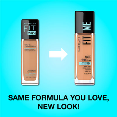 Maybelline Fit Me Matte Plus Poreless Natural Ivory Liquid Foundation Makeup - 1 Oz - Image 2