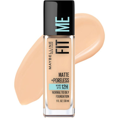 Maybelline Fit Me Matte Plus Poreless Classic Ivory Liquid Foundation Makeup - 1 Oz - Image 1