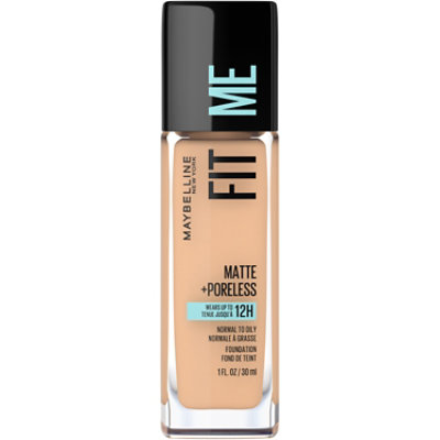 Maybelline Fit Me Matte Plus Poreless True Beige Liquid Foundation Makeup - 1 Oz - Image 1