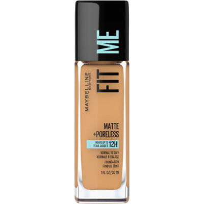 Maybelline Fit Me Matte Plus Poreless Golden Caramel Liquid Foundation Makeup - 1 Oz - Image 2