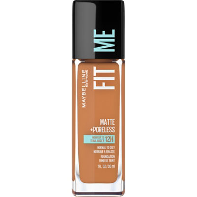 Maybelline Fit Me Matte Plus Poreless Cappuccino Liquid Foundation Makeup - 1 Oz - Image 1