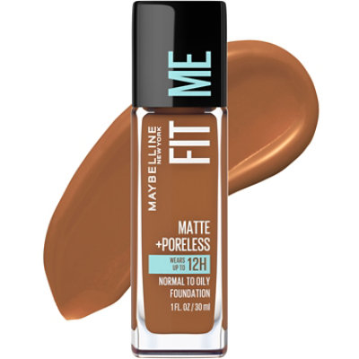 Maybelline Fit Me Matte Plus Poreless Mocha Liquid Foundation Makeup - 1 Oz - Image 1