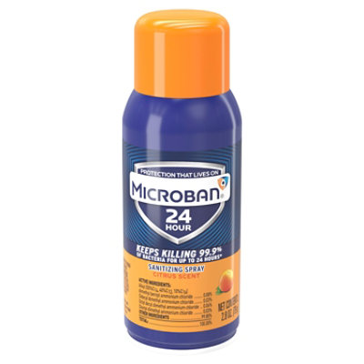 Microban 24 Hour Sanitizing Spray Citrus - 2.8 Fl. Oz.