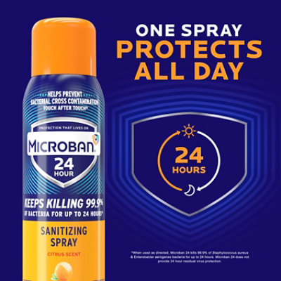 Microban 24 Hour Sanitizing Spray Citrus - 2.8 Fl. Oz. - Image 5