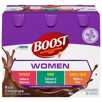 boost drink box High Protein with Fiber Ready to Complete Nutritional Drink, Rich Chocolate, 8 fl oz Bottle, 24 Pack : Everything Else Have a Boost drink as a nutritious snack or with a mini meal to help meet your daily nutritional needs. Boost Original Rich Chocolate Balanced