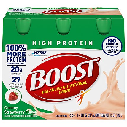 BOOST High Protein Nutritional Drink Creamy Strawberry - 6-8 Fl. Oz. - Image 1