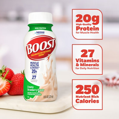 BOOST High Protein Nutritional Drink Creamy Strawberry - 6-8 Fl. Oz. - Image 3