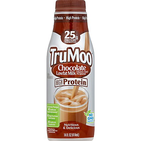 TruMoo Milk Lowfat 1% Milkfat Chocolate High Protein - 14 Fl. Oz.