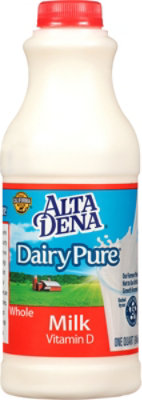 DairyPure Vitamin D Whole Milk Bottle - 1 Quart - Image 1
