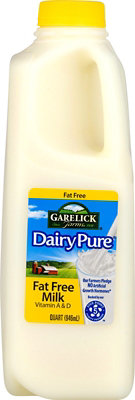 DairyPure Fat Free Skim Milk with Vitamin A and Vitamin D Bottle - 1 Quart