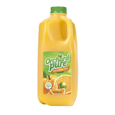 Orchard Pure 100% Orange Juice from Concentrate Plastic Jug - 0.5 Gallon - Image 1