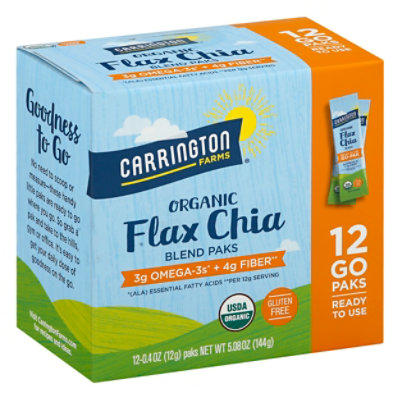Carrington Farms Organic Flax Chia Blend Paks 12 Count jewelosco