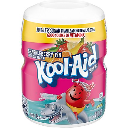 Kool-Aid Sharkleberry Fin Strawberry Orange Punch Powdered Soft Drink Mix Canister - 19 Oz - Image 5