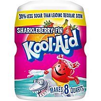 Kool-Aid Sharkleberry Fin Strawberry Orange Punch Powdered Soft Drink Mix Canister - 19 Oz - Image 1
