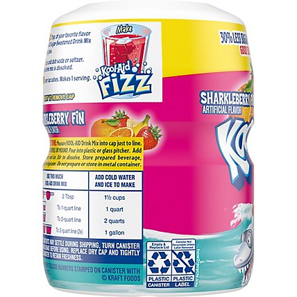 Kool-Aid Sharkleberry Fin Strawberry Orange Punch Powdered Soft Drink Mix Canister - 19 Oz - Image 7