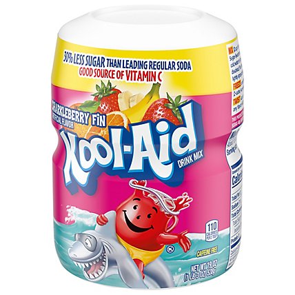 Kool-Aid Sharkleberry Fin Strawberry Orange Punch Powdered Soft Drink Mix Canister - 19 Oz - Image 4