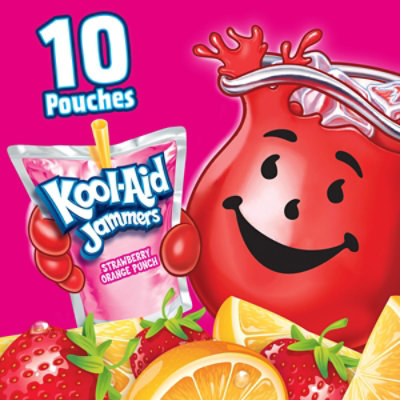 Kool-Aid Jammers Sharkleberry Fin Strawberry Orange Punch Soft Drink Pouches - 10-6 Fl. Oz. - Image 4