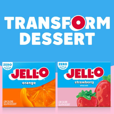 Jell-O Strawberry Artificially Flavored Zero Sugar Low Calorie Gelatin Dessert Mix - 0.3 Oz - Image 8