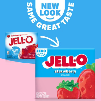 Jell-O Strawberry Artificially Flavored Zero Sugar Low Calorie Gelatin Dessert Mix - 0.3 Oz - Image 3