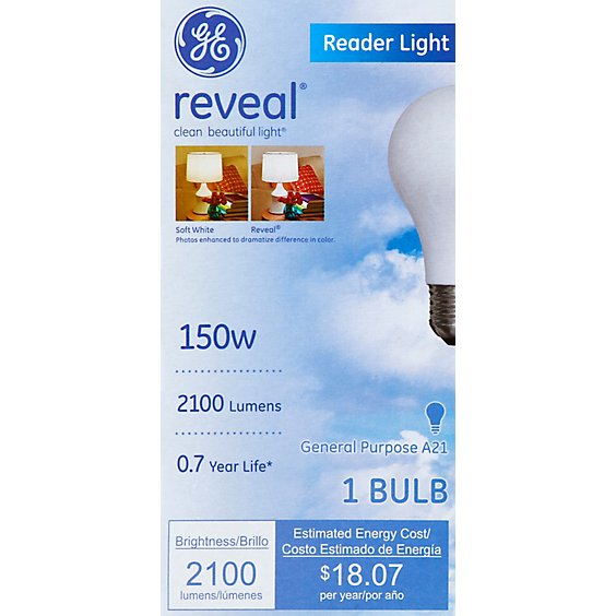 GE Reader Light Bulb Reveal 150 Watt - Each