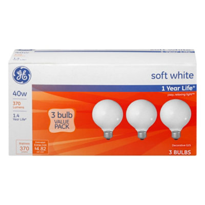 GENERAL ELECTRIC 40W SOFT WHITE G25 GLOBE - Image 3