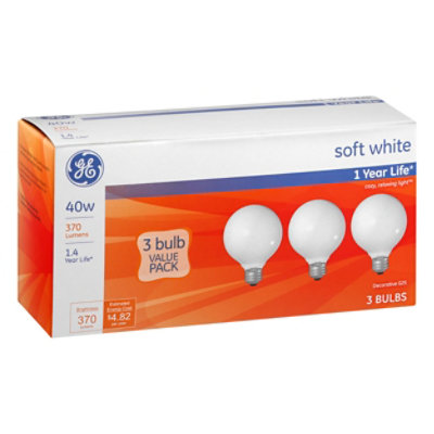 GENERAL ELECTRIC 40W SOFT WHITE G25 GLOBE - Image 1