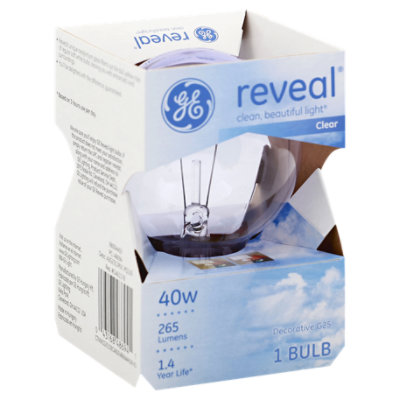 GE Bulb Clear Globe Reveal 40 Watt - Each