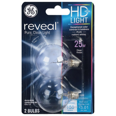 GE Decor Globe Clear Reveal 25 Watt - 2 Count - Image 3