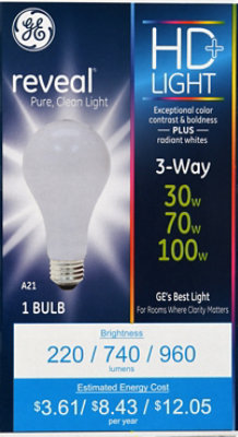 GE Reveal Bulb 30 70 100 3way - Each - Image 2