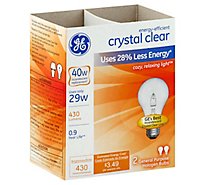 GE Reveal Light Bulbs Halogen Incandescent Crystal Clear General Purpose 40 Watts - 2 Count