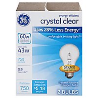GE 60 Watts Halogen Light Bulbs Crystal Clear - 2 Count - Image 3