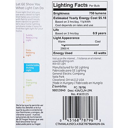 GE 60 Watts Halogen Light Bulbs Crystal Clear - 2 Count - Image 4