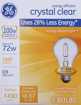 GE Halogen Aline Bulb 72 Watt - 2 Count - Image 2